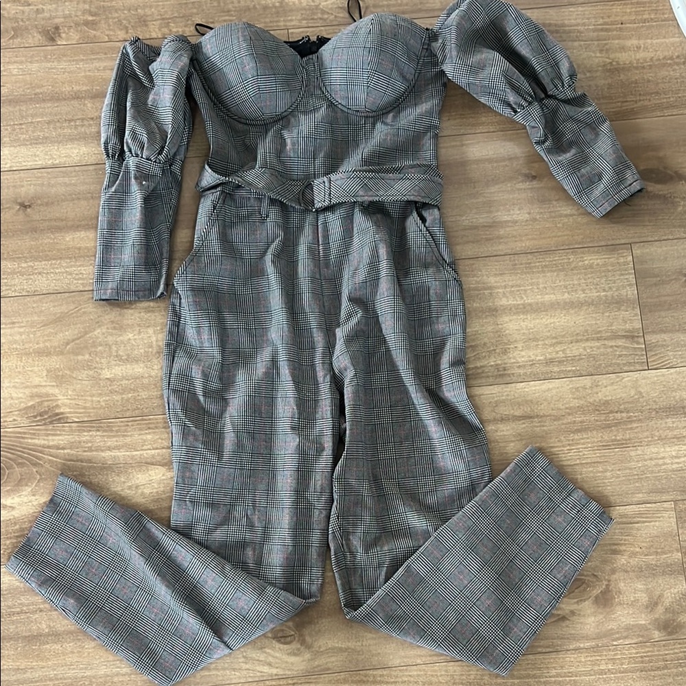 Dressy Plaid Women's Jumpsuit